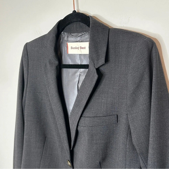 Sundays Best Artizia 2 button Gray Wool Blend‎ Scholar Blazer Size 8 Preppy - Picture 7 of 16